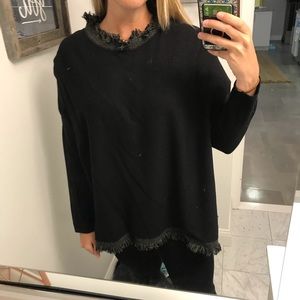 THML Fringe Black Sweater